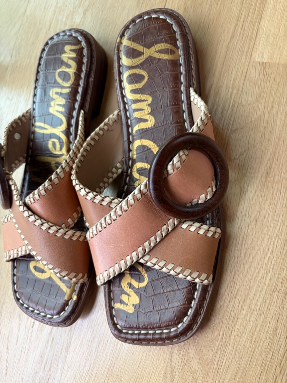 Sam Edelman Harlie Leather sandal slides -size 7.5 - Picture 5 of 15